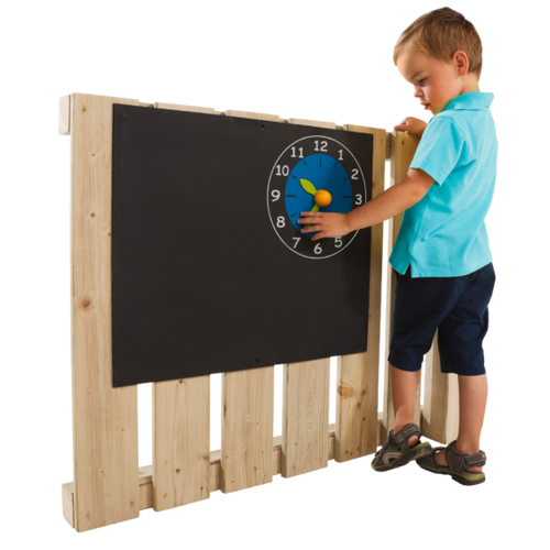 Black board with clock