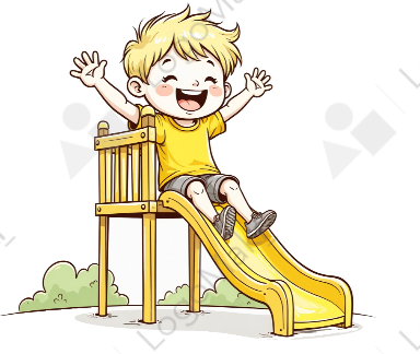 Logo Yellow Slide and Boy