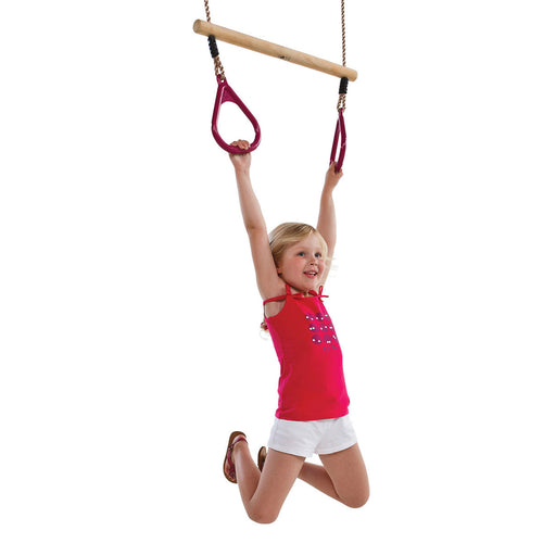 Ring trapeze with plastic rings