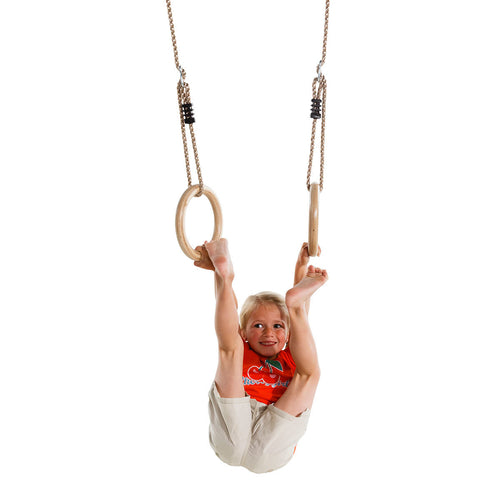 Wooden gym rings