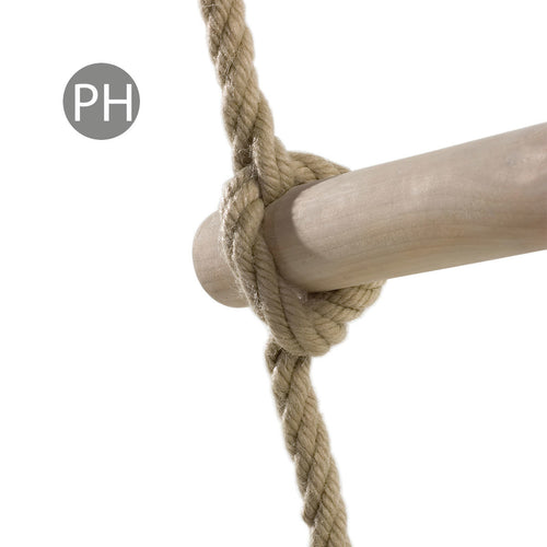 Wooden rungs rope ladder