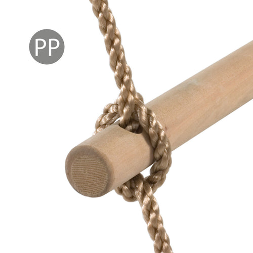Wooden rungs rope ladder