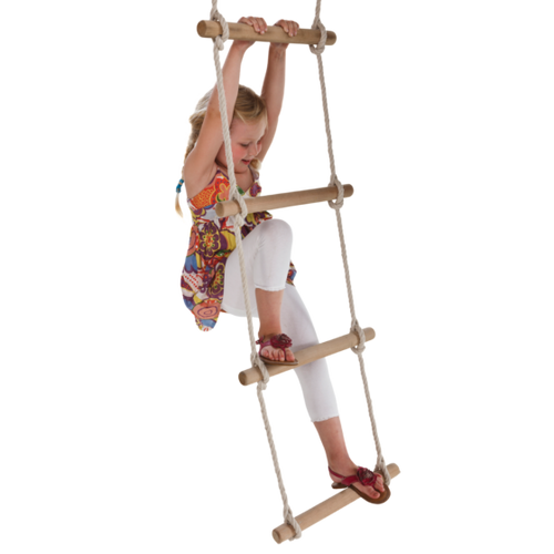 Wooden rungs rope ladder
