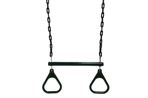 Trapeze Bar With Triangle Grips and Chains GREEN